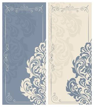 Wedding  Invitation  with baroque pattern Stock Illustration