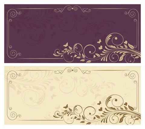 Wedding  Invitation  with baroque pattern Stock Illustration