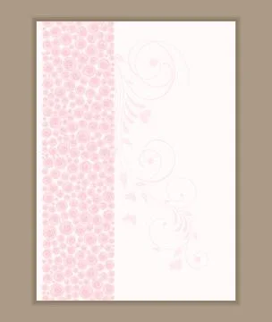 Wedding  Invitation  with baroque pattern  pink  color Stock Illustration