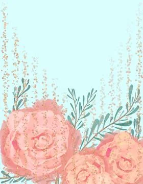 Wedding invitation card design. Botanic composition for wedding card. Stock Illustration