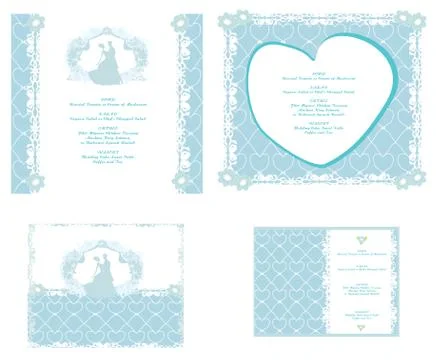 Wedding invitation card with floral elements. Stock Illustration