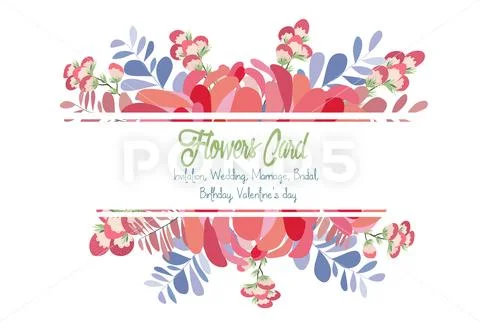 Wedding invitation card with flower. Romantic Peonies background Stock Illustration