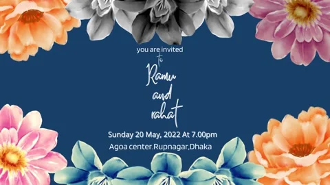 Wedding invitation card Stock Footage 208205118