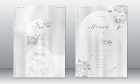 Wedding invitation card gray background Stock Illustration