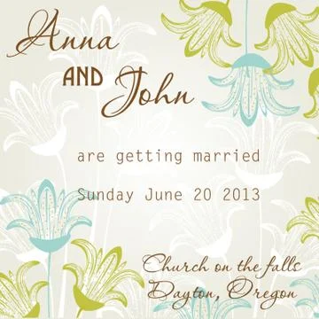 Wedding invitation card Illustrazione stock