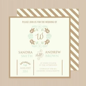 Wedding invitation card Stock Illustration