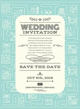 Wedding invitation card Stock Illustration