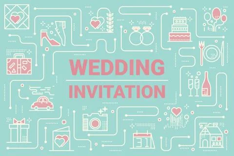 Wedding invitation card Illustrazione stock