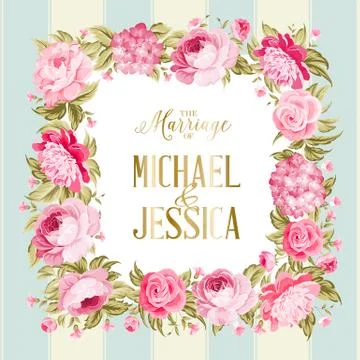 Wedding invitation card 스톡 일러스트