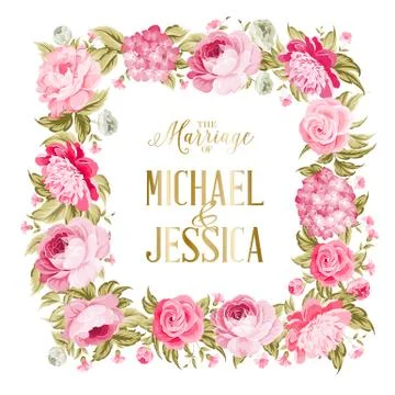 Wedding invitation card 스톡 일러스트