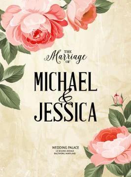 Wedding invitation card Stock Illustration