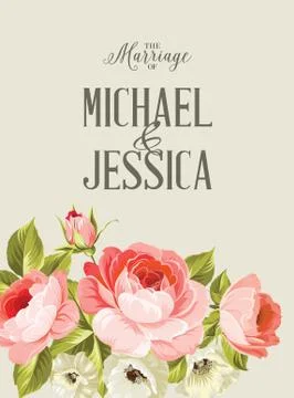 Wedding invitation card 스톡 일러스트