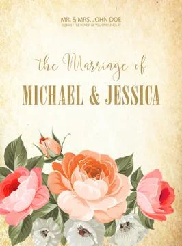 Wedding invitation card Stock Illustration