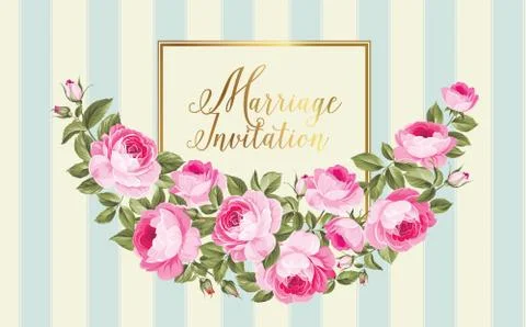 Wedding invitation card. Stock Illustration