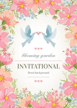 Wedding invitation card Illustrazione stock