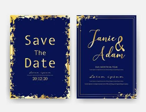 Wedding invitation card, Save the date wedding card, Modern card design with  Stock Illustration