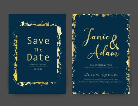 Wedding invitation card, Save the date wedding card, Modern card design with  Stock Illustration