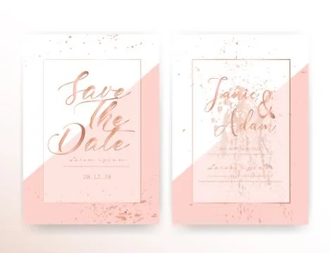 Wedding invitation card, Save the date wedding card, Modern card design with  Illustrazione stock