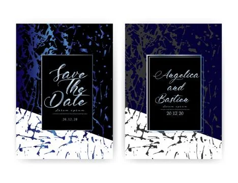 Wedding invitation card, Save the date wedding card, Modern card design with  Stock Illustration