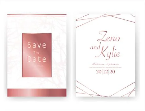 Wedding invitation card, Save the date wedding card, Modern card design with  Stock Illustration