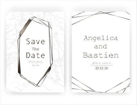 Wedding invitation card, Save the date wedding card, Modern card design with  Stock Illustration