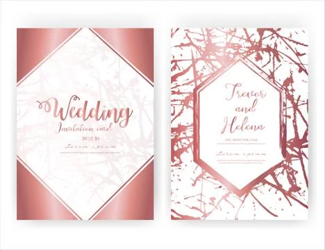 Wedding invitation card, Save the date wedding card, Modern card design with  Stock Illustration