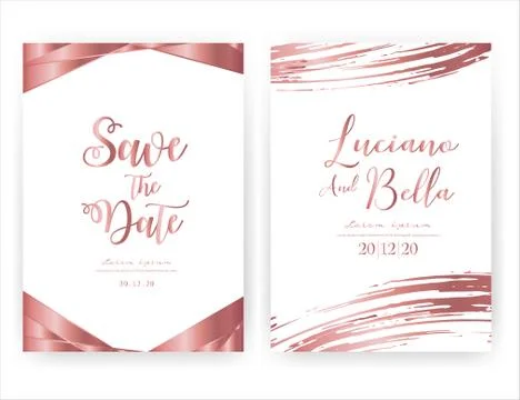 Wedding invitation card, Save the date wedding card, Modern card design with  Stock Illustration