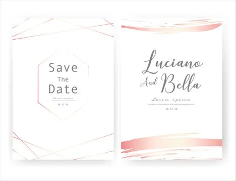 Wedding invitation card, Save the date wedding card, Modern card design with  Stock Illustration