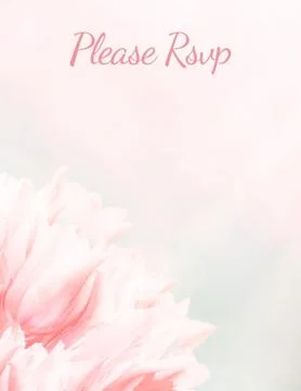 Wedding invitation card, save the date, RSVP, pink tulips, standart size A6.  Stock Photos