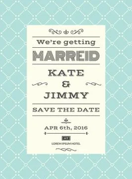 Wedding invitation card template Illustrazione stock