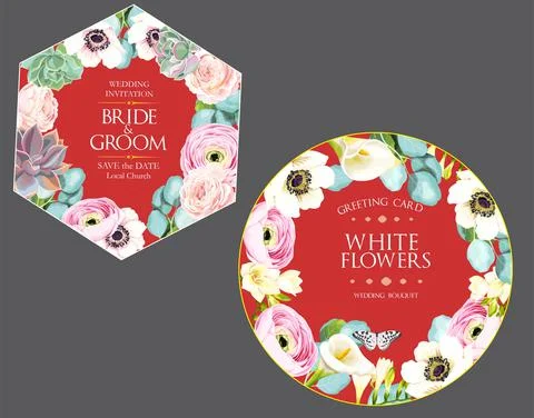 Wedding invitation card template Stock Illustration