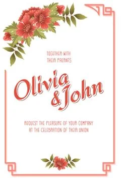 Wedding invitation card. Vector invitation card with floral background and el Stock Illustration