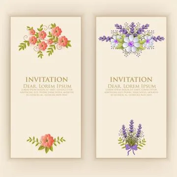Wedding invitation card. Vector invitation card with elegant flower elements  イラスト素材