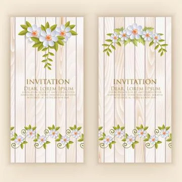 Wedding invitation card. Vector invitation card with elegant flower elements  스톡 일러스트