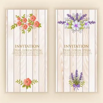 Wedding invitation card. Vector invitation card with elegant flower elements  스톡 일러스트