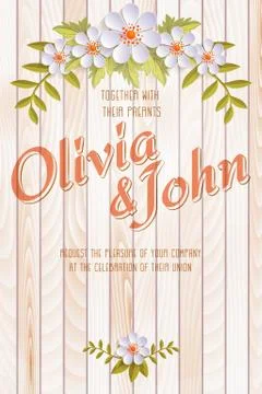 Wedding invitation card. Vector invitation card with elegant flower elements  イラスト素材