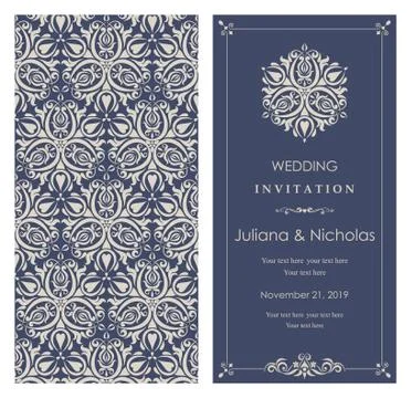 Wedding invitation cards Eastern style Stock Illustration
