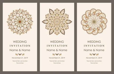 Wedding invitation cards Eastern style Illustrazione stock