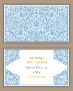 Wedding invitation cards Eastern style Stock Illustration