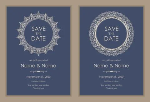Wedding invitation cards Eastern style Stock Illustration