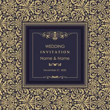 Wedding invitation cards Eastern style Stock Illustration