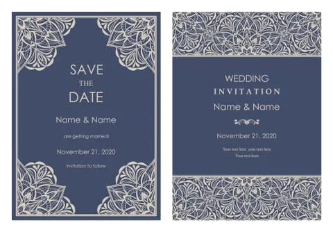 Wedding invitation cards Eastern style Stock Illustration