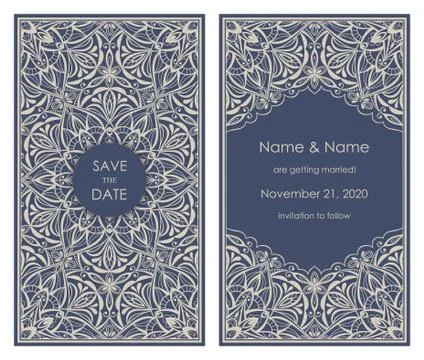 Wedding invitation cards Eastern style Stock Illustration