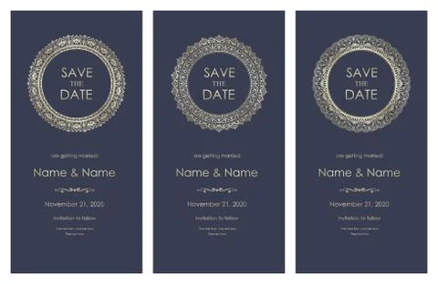 Wedding invitation cards Eastern style Stock Illustration