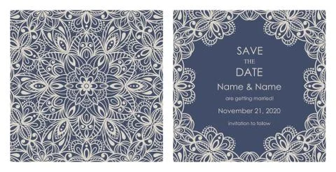 Wedding invitation cards Eastern style Stock Illustration