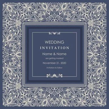 Wedding invitation cards Eastern style Stock Illustration