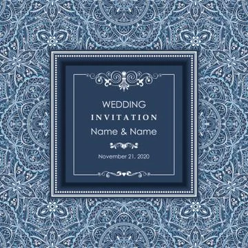 Wedding invitation cards Eastern style Stock Illustration
