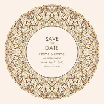 Wedding invitation cards Eastern style Stock Illustration
