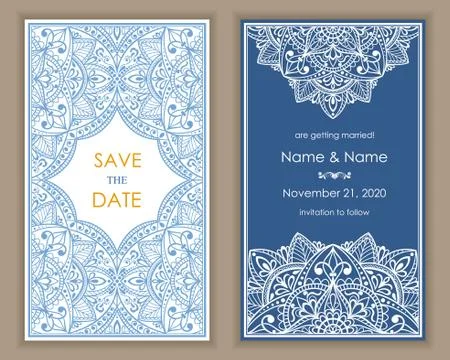 Wedding invitation cards Eastern style Stock Illustration