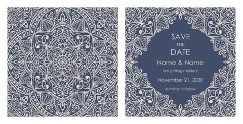 Wedding invitation cards Eastern style Stock Illustration